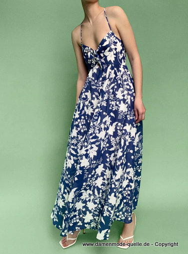 Kreuträger maxi Sommerkleid mit Blumen