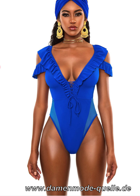 One Pieces Bikini Badeanzug in Blau