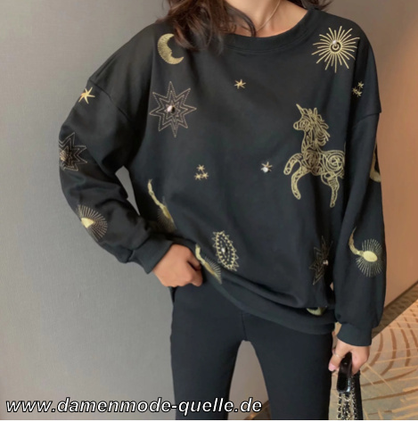 Lady Pullover Damen Print Sweatshirt