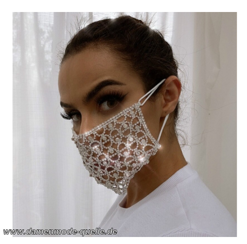 Trendy Bling Bling Strass Gesichtsmaske 