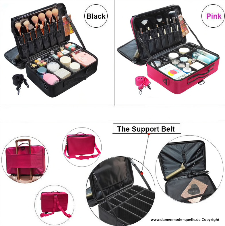 Große Kosmetik Tasche Make-Up Tasche in Schwarz oder Pink