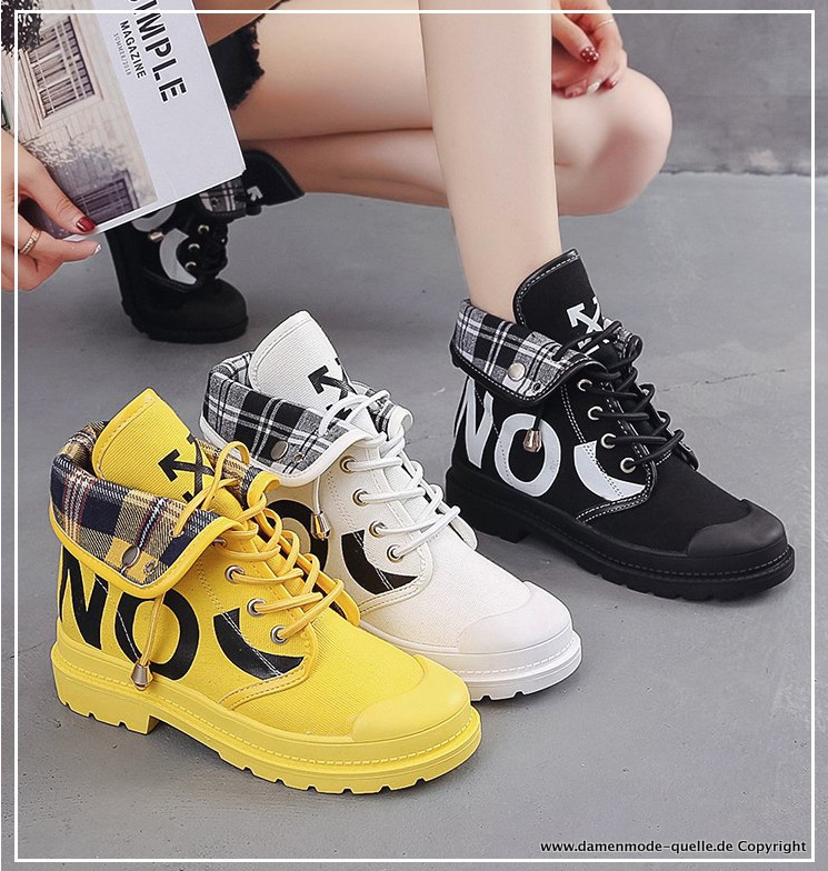 Vulkanisierte Schuhe Damenschuhe in Gelb Weiß oder Schwarz
