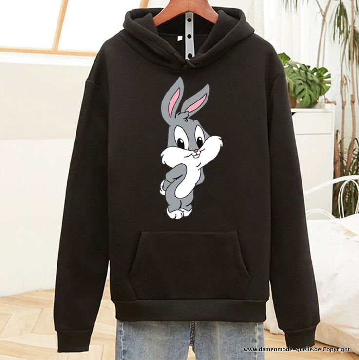 Cartoon Comic Bugs Bunny Print Hoody 