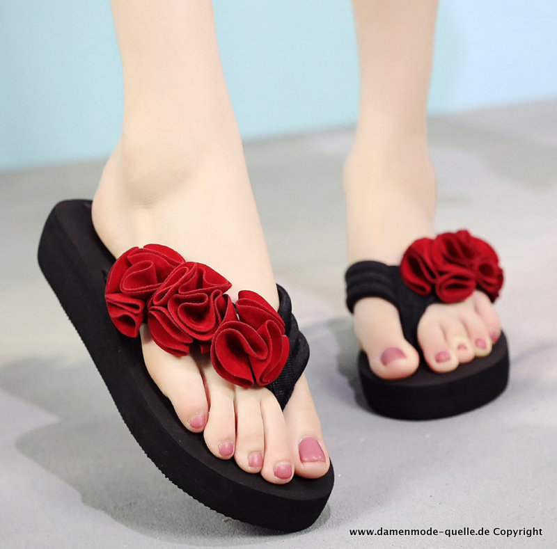 Sommer Flip Flops mit Rote Rosen