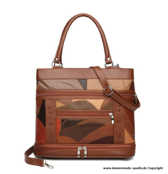 Luxus Designer Leder Damen Schulter Tasche Handtasche in Braun