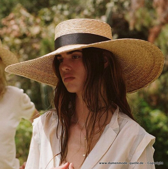 Große Stroh Sommer Hut für Damen