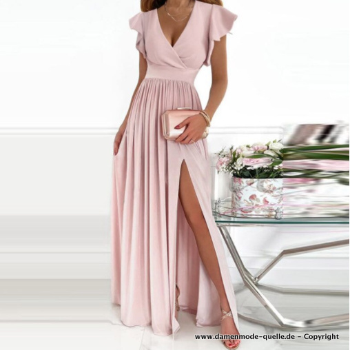 A Linie Sommerkleid Elegant Lang in Rosa