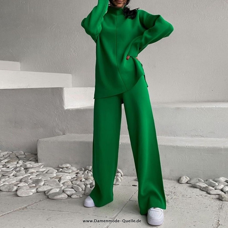 Freizeitanzug Grün mit Breitem Bein - Outfits