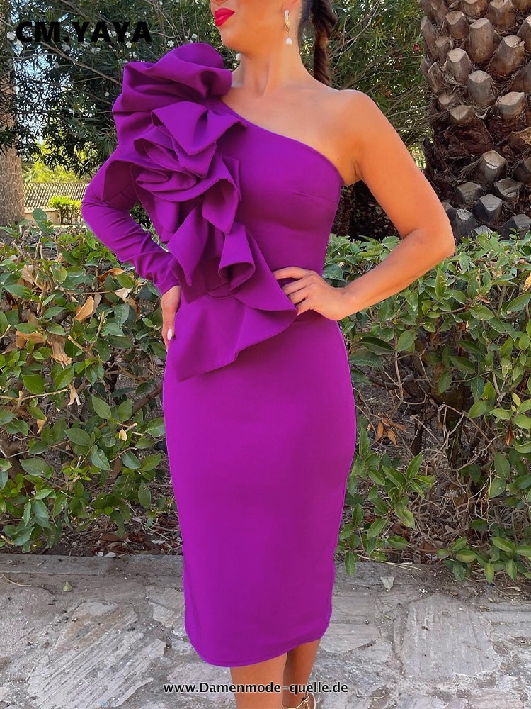 Sommer Bodycon Midikleid in Lila