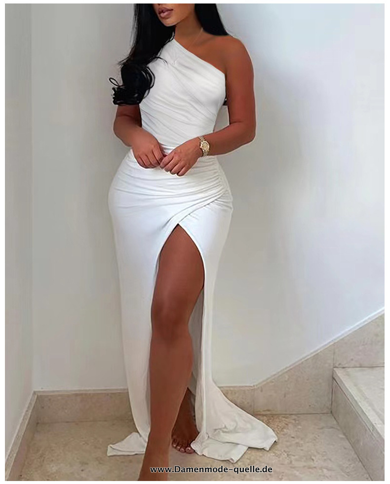 One Shoulder Maxikleid in weiß
