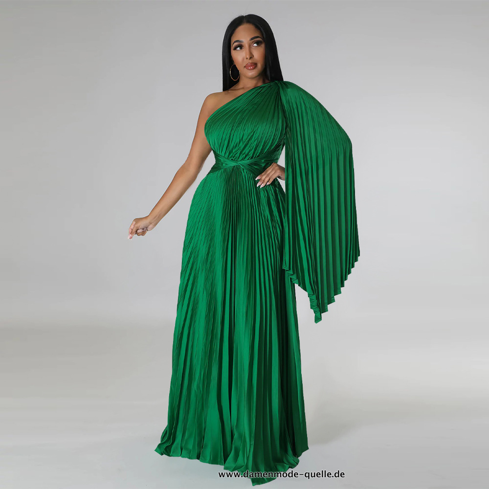 Seiden Kleid mit Arm Schärpe in Grün
