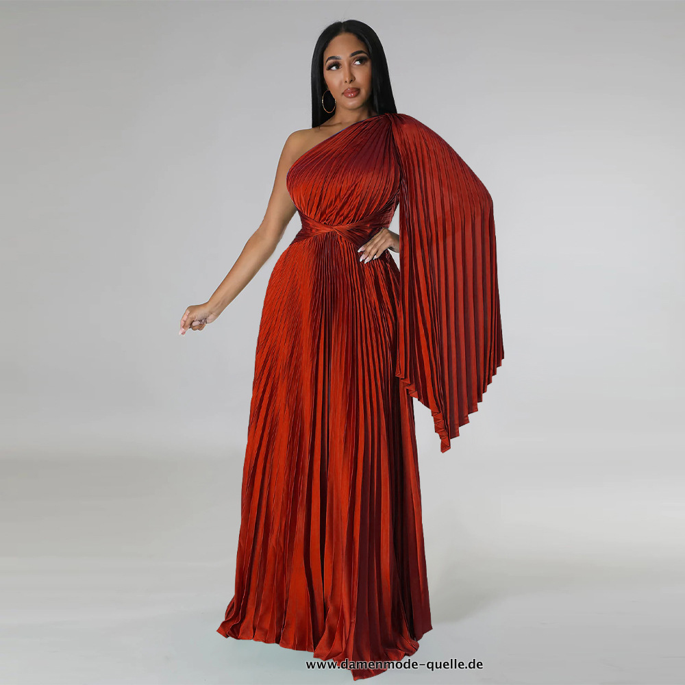 Seiden Kleid mit Arm Schärpe in Rot