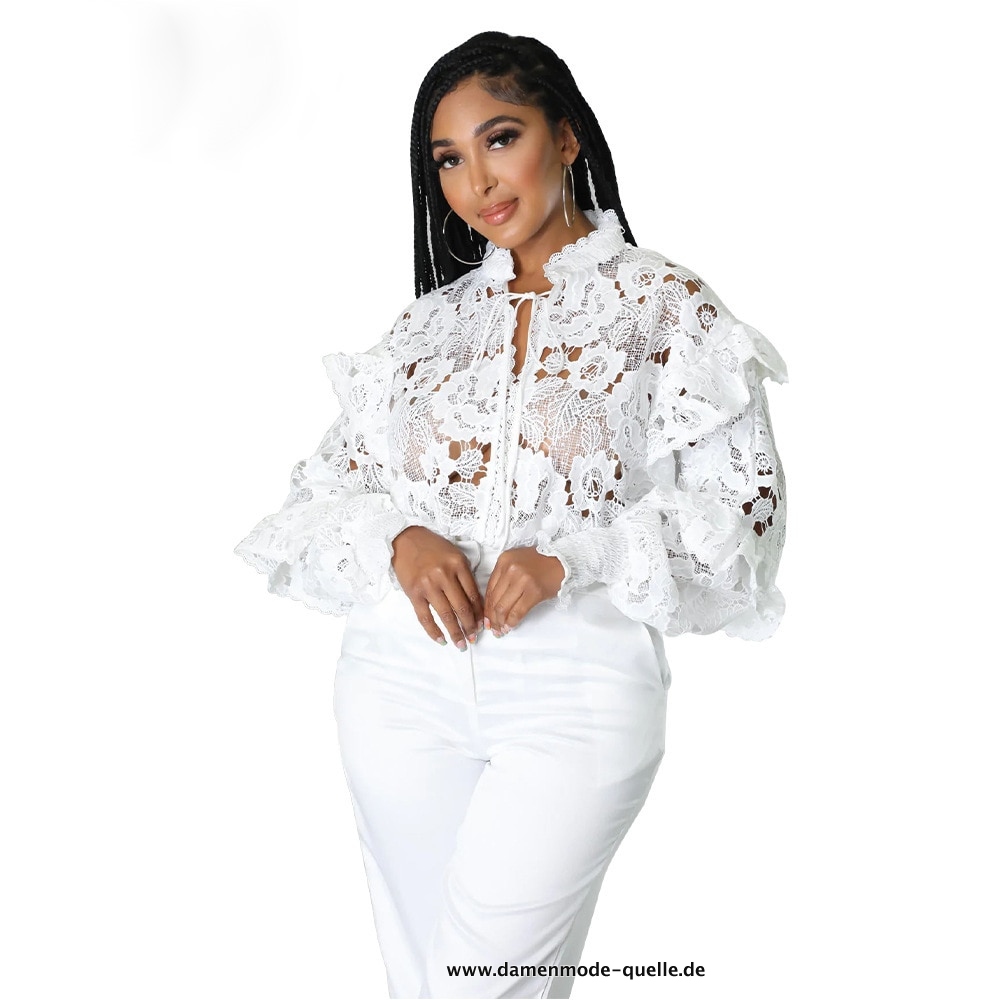 Damen Bluse 2023 sehr Elegant in weiß