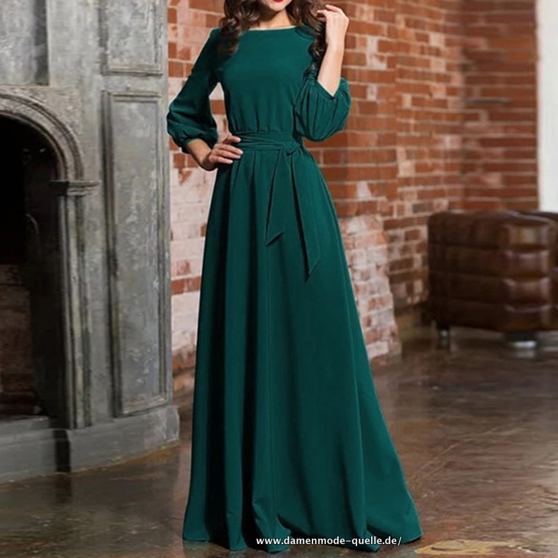 Vintage Bodenlages 2023 Damen Kleid in Grün