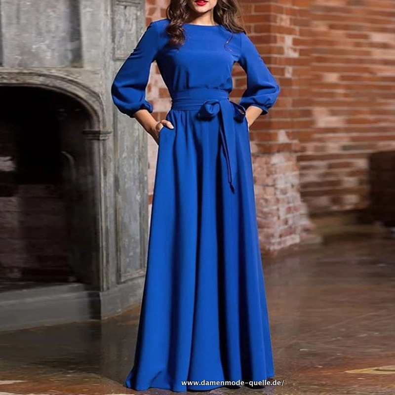 Vintage Bodenlages 2023 Damen Kleid in Blau