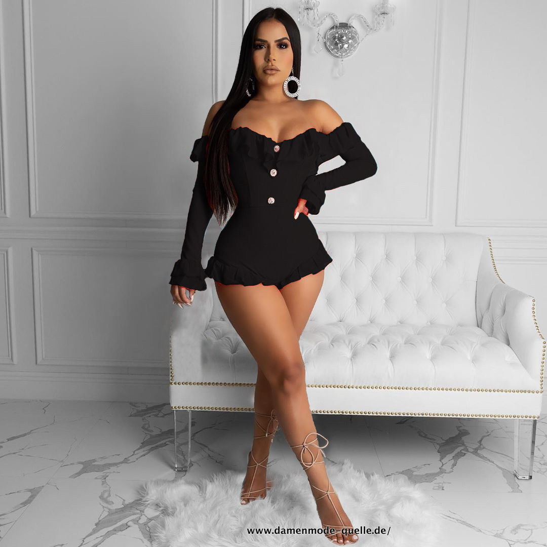 Korsagen Look Jumpsuit Sexy in Schwarz