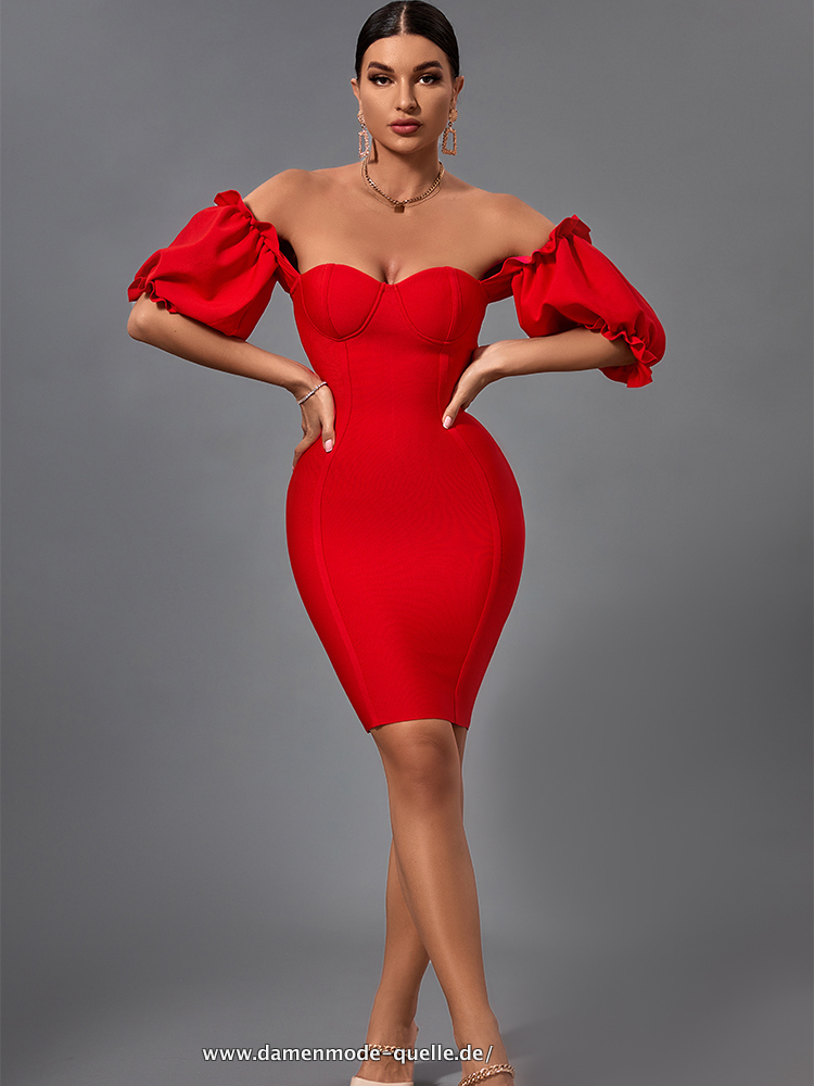 Elegantes Spanisches Sexy Abend Club Party Kleid in Rot