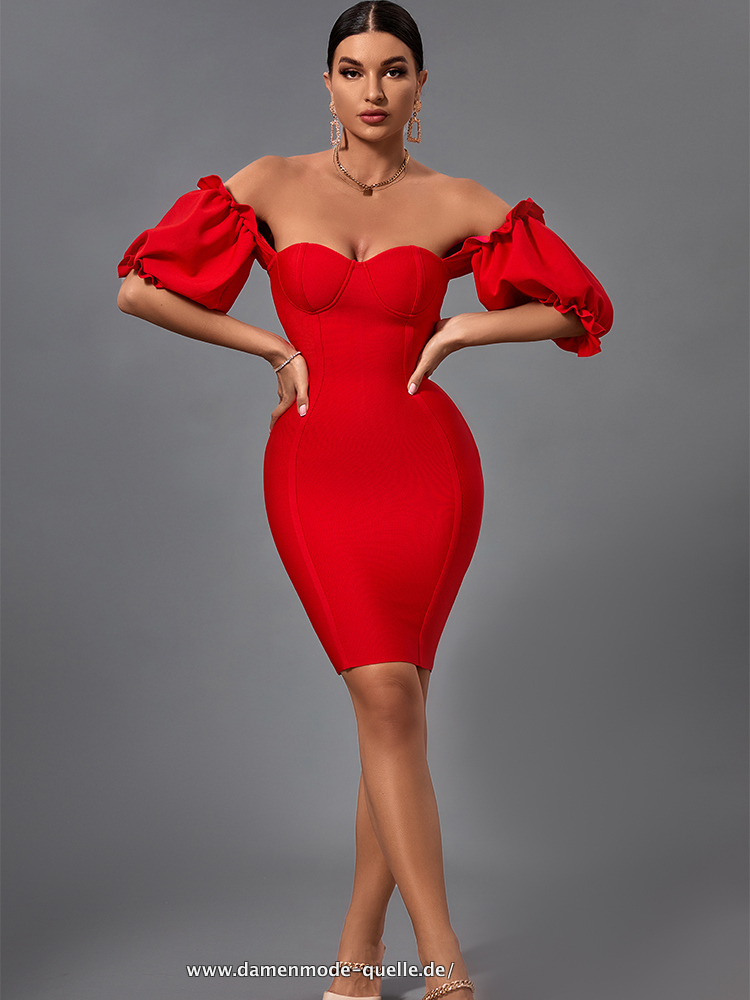 Elegantes Spanisches Sexy Abend Club Party Kleid in Rot