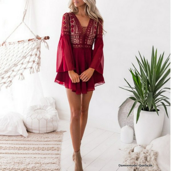 Sexy V-Ausschnitt Damen Sommer Kleid Mini Kleid  Sexy Bandage Minikleid 