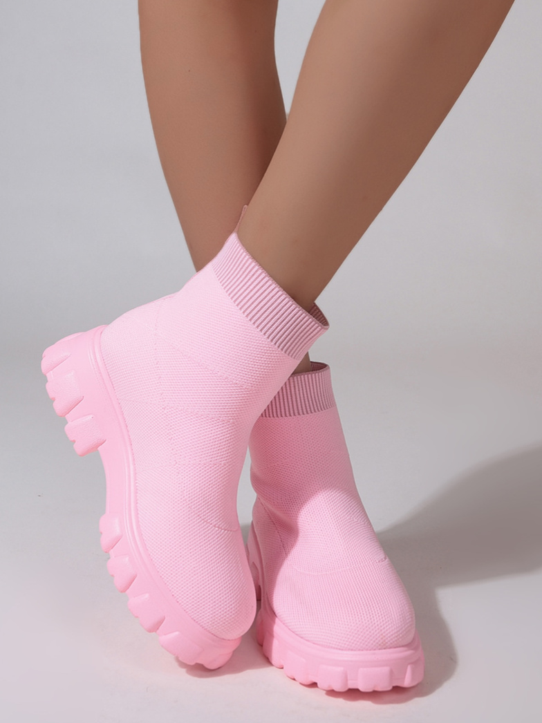 Damen Stiefel Socken Stiefel für Damen Kurz in Rosa