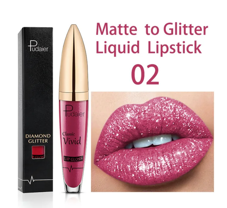 Shiny Diamant Glitter Lip Gloss Wasserfest Lipgloss Make Up Nr 02