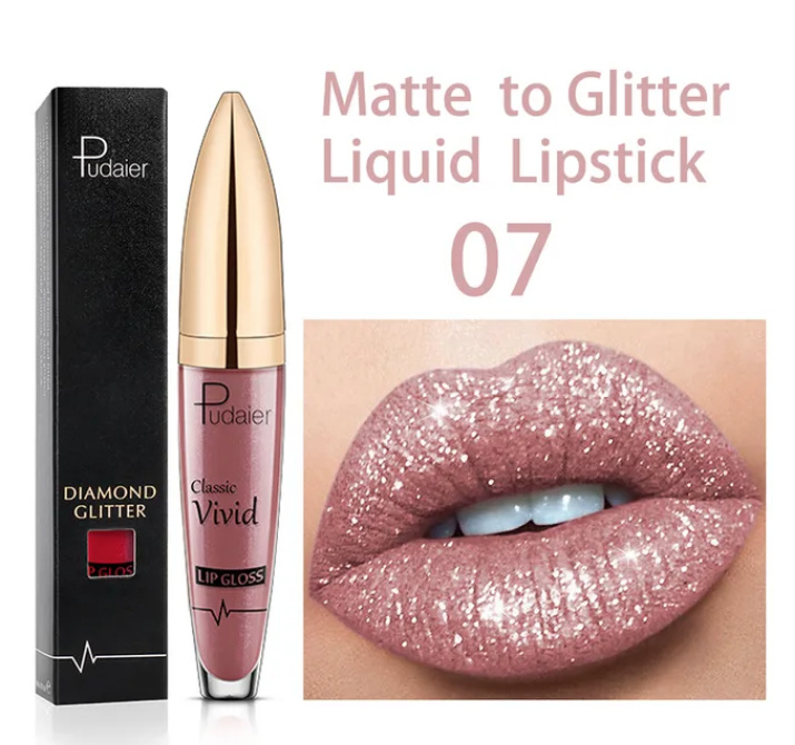 Shiny Diamant Glitter Lip Gloss Wasserfest Lipgloss Make Up Nr 07