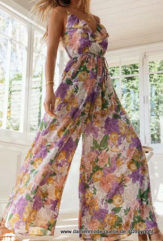 Mode & Beauty Damenbekleidung Jumpsuit mit Blumen