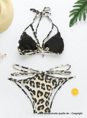 Neuheiten 2024 Sexy Leopard Print Schnür Bikini 2020 Damenmode Günstig Online Kaufen